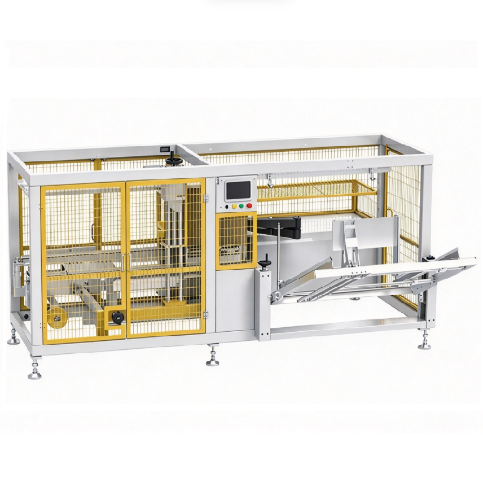 Kartonaufrichtmaschine mit Servoantrieb und Doppelbehälter